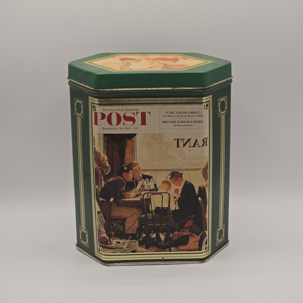 VTG 1995 Bristolware Norman Rockwell Saturday Evening Post Storage Tin